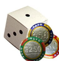 10-pc Casino Chip Dice Box - Click Image to Close